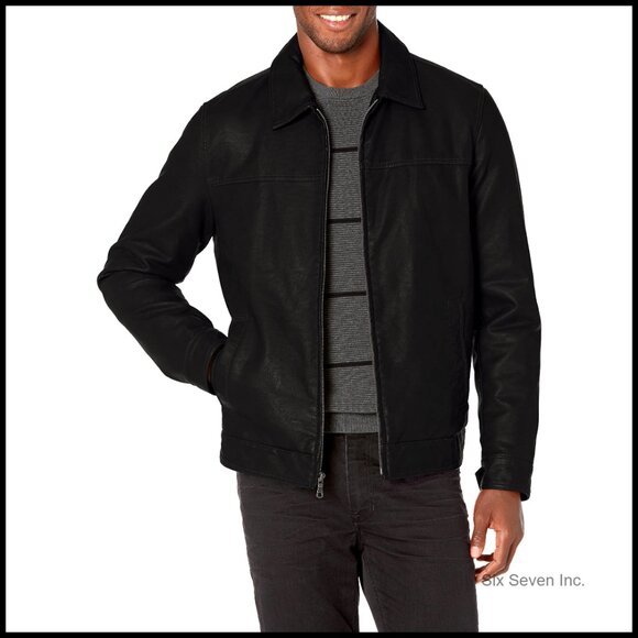Classic Faux Leather Jacket with Quilted Lining